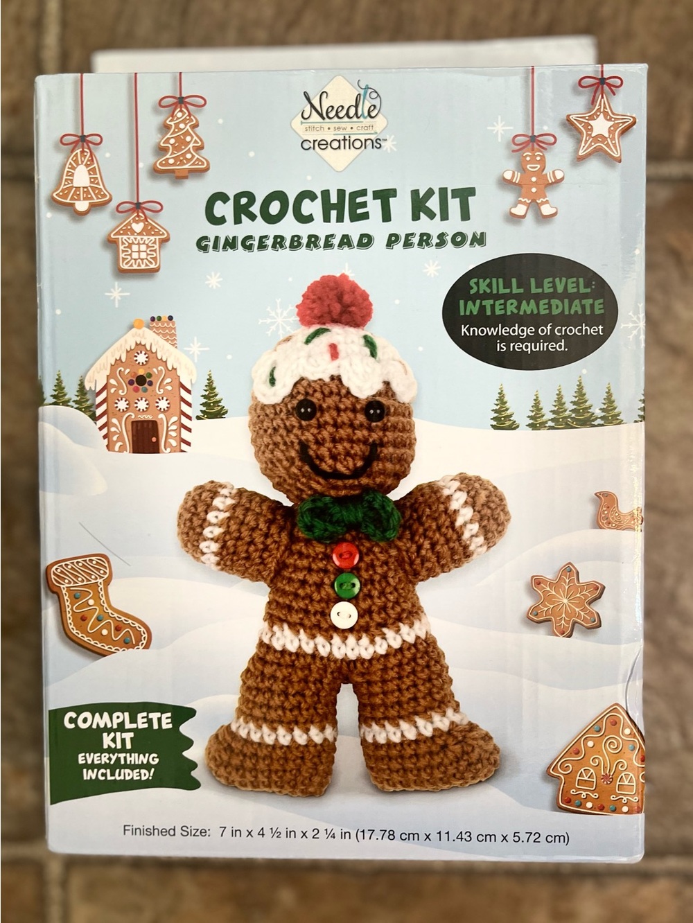Needle Creations Gingerbread Person Crochet Kit Christmas NEW